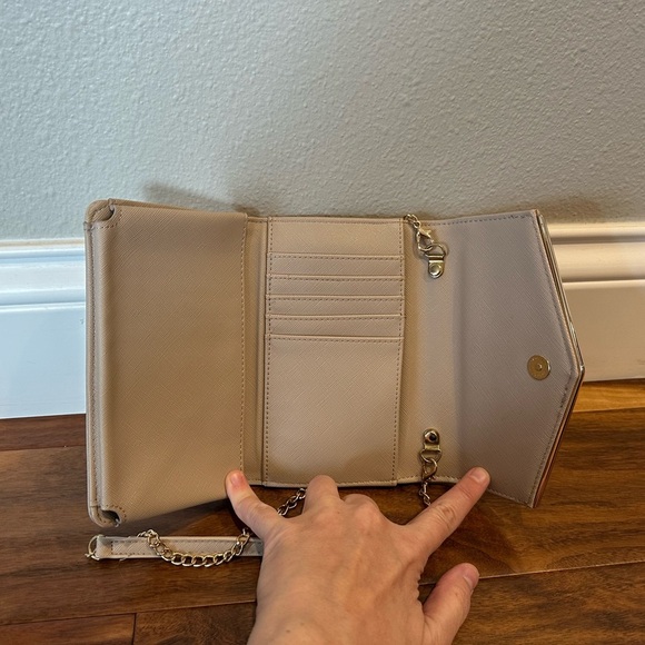 Taupe Pink Clutch Envelope Purse with Chain Strap Option - Picture 4 of 5